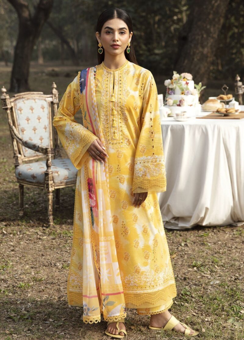 Ayzel Azl-V1-10 Daffodil Dream Lawn 3pc Suit Collection 2024