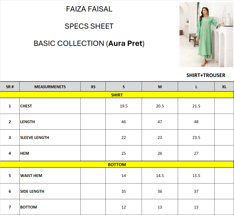 product Faiza Faisal Aada 2 Pc Stitched Aura Pret