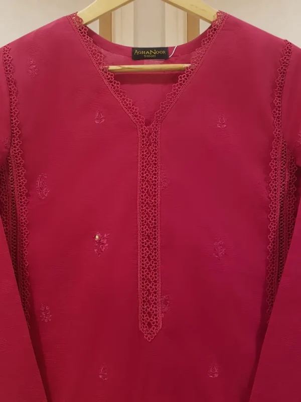 Agha Noor Official S107726 Fine Jacquard Embroidered Shirt