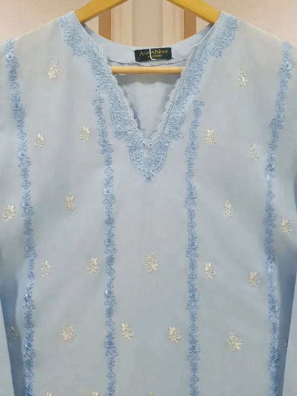 Agha Noor Official S107742 Fine Jacquard Embroidered Shirt