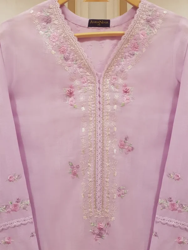 Agha Noor Official S107751 Fine Jacquard Embroidered Shirt