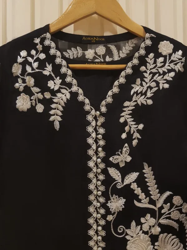 Agha Noor Official S107834 Pure Organza Embroidered Shirt