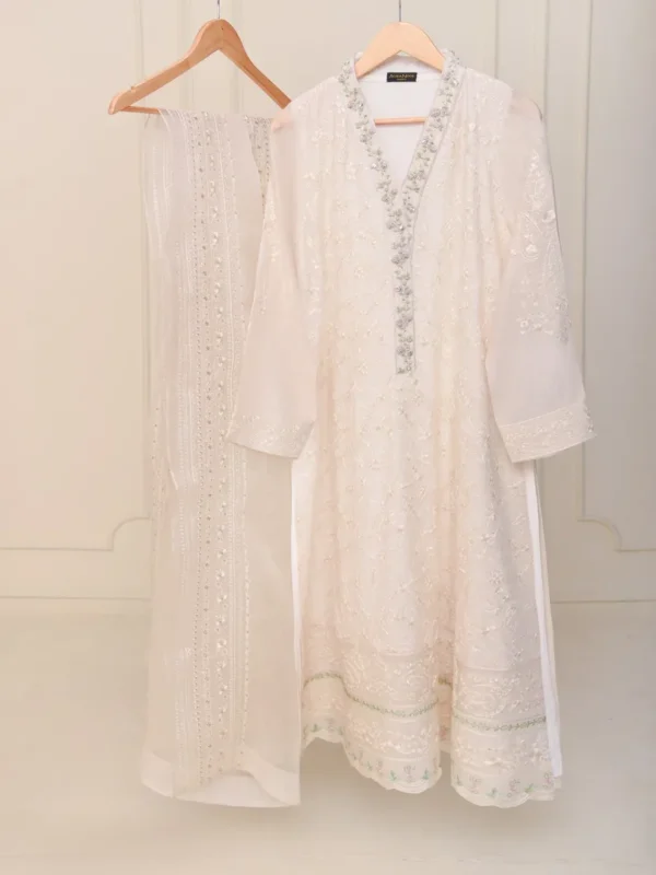 Agha Noor Official S107789 Two Piece- Pure Cotton Net Shirt With Dupatta