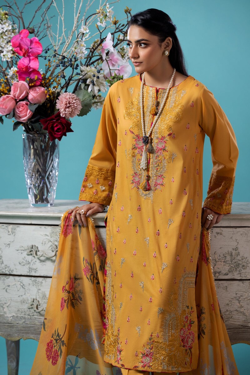 product Charizma 3 Pc Embroidered Lawn Shirt With Chiffon Dupatta And Trouser Cnp 4 45a