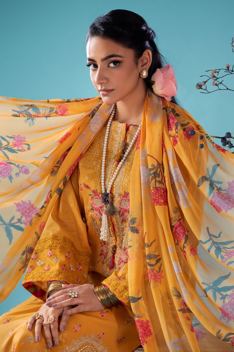 product Charizma 3 Pc Embroidered Lawn Shirt With Chiffon Dupatta And Trouser Cnp 4 45a