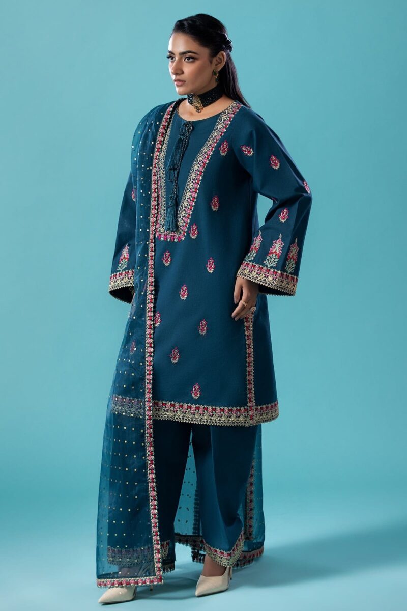 Charizma 3 Pc Embroidered Lawn Shirt With Organza Dupatta And Trouser Cnp 4 044