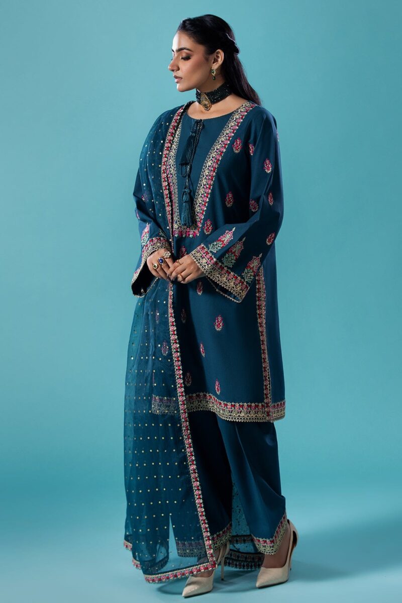 Charizma 3 Pc Embroidered Lawn Shirt With Organza Dupatta And Trouser Cnp 4 044