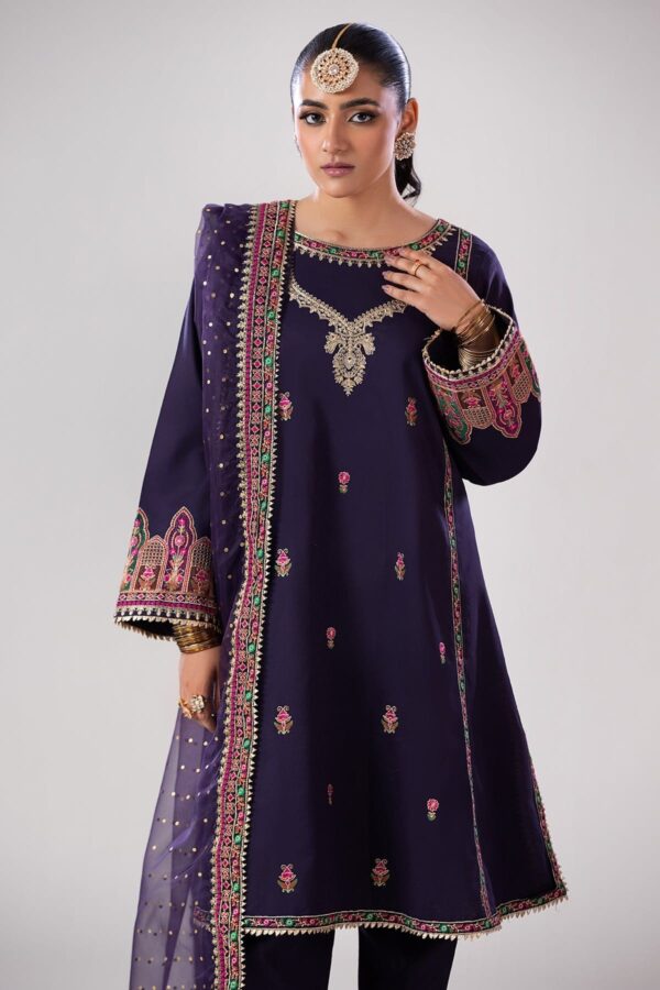 Charizma 3 Pc Embroidered Lawn Shirt With Organza Dupatta And Trouser Cnp 4 019