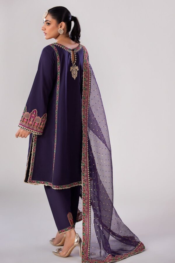 Charizma 3 Pc Embroidered Lawn Shirt With Organza Dupatta And Trouser Cnp 4 019