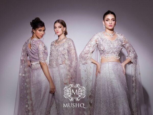 Best Of Mushq Bom-10 Evening Haze Mushq Embroidered Net 3pc Collection 2024