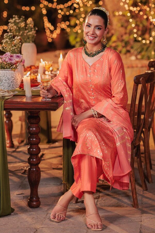 Bonanza Satrangi Orange Viscose 3 Piece Bps5243P43 Festive Pret 2024