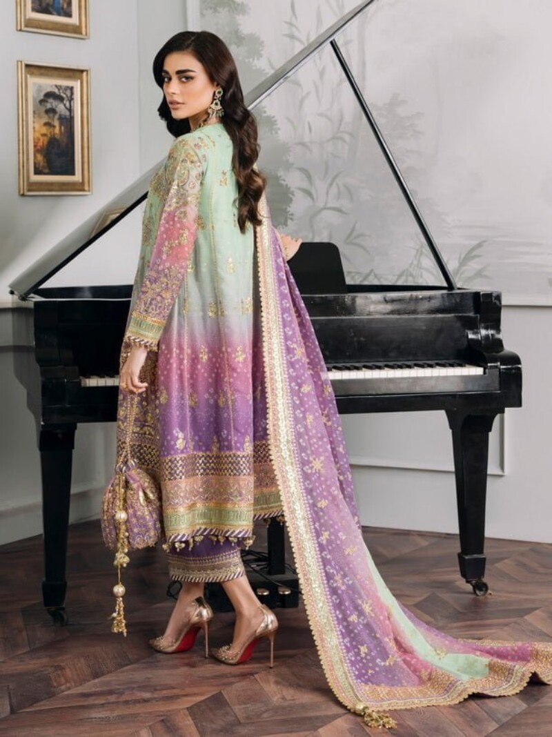 Baroque Chantelle Ec-08 Embroidered Luxury Chiffon 3pc Collection 2024