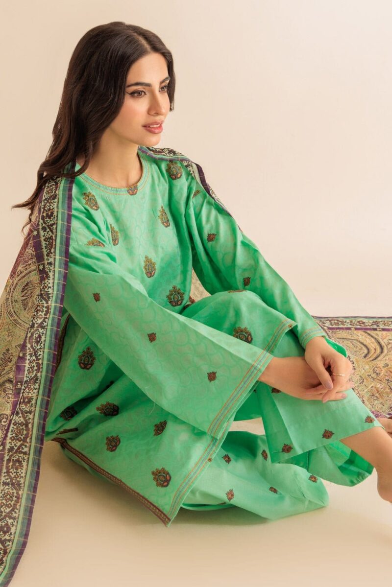 Bonanza Satrangi Green Dyed 3 Piece Bs2243p04 Summer Collection 24