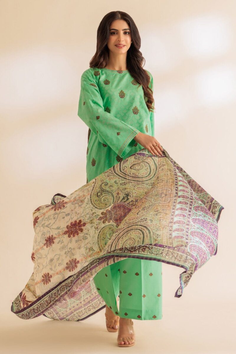 Bonanza Satrangi Green Dyed 3 Piece Bs2243p04 Summer Collection 24