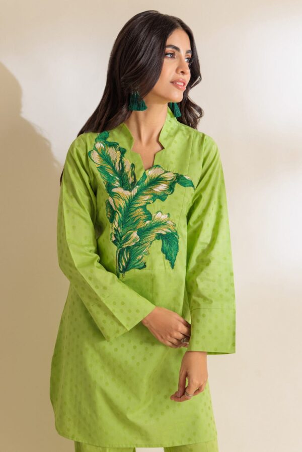 Bonanza Satrangi Green Jacquard 2 Piece Bs7242P16 Co Ord Sets