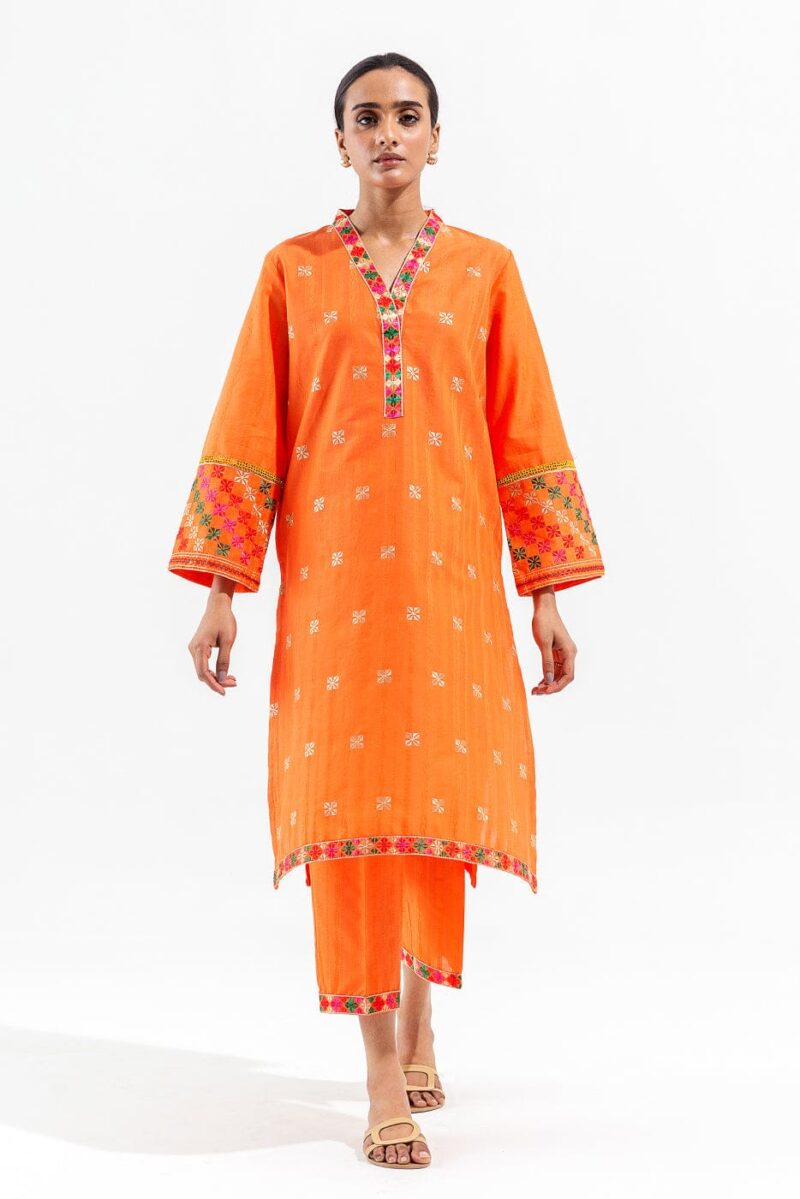 Beechtree 2 Piece Embroidered Brocia Jacquard Suit Pret