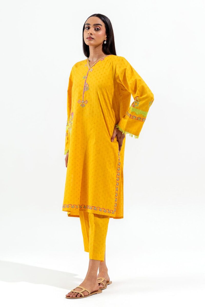 Beechtree 2 Piece Hand Embroidered Self Jacquard Suit Pret