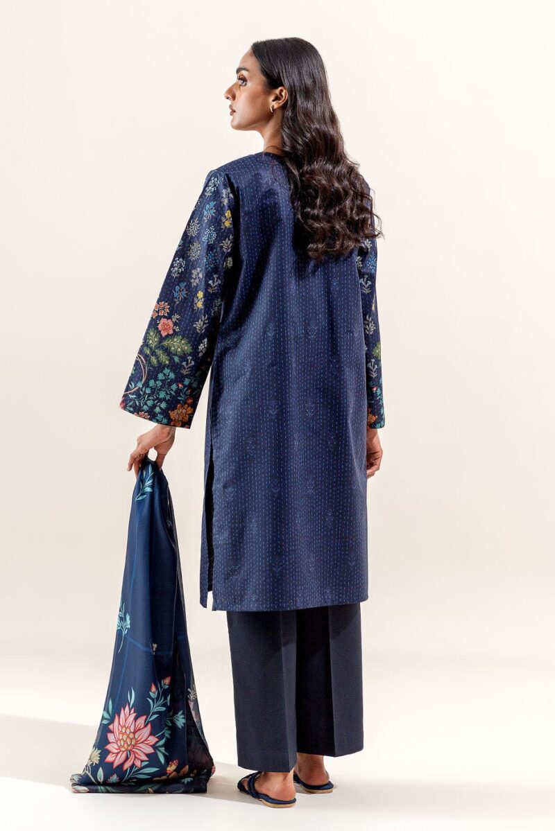 Beechtree 3 Piece Embroidered Lawn Suit Indigo Glaze Unstitched Summer