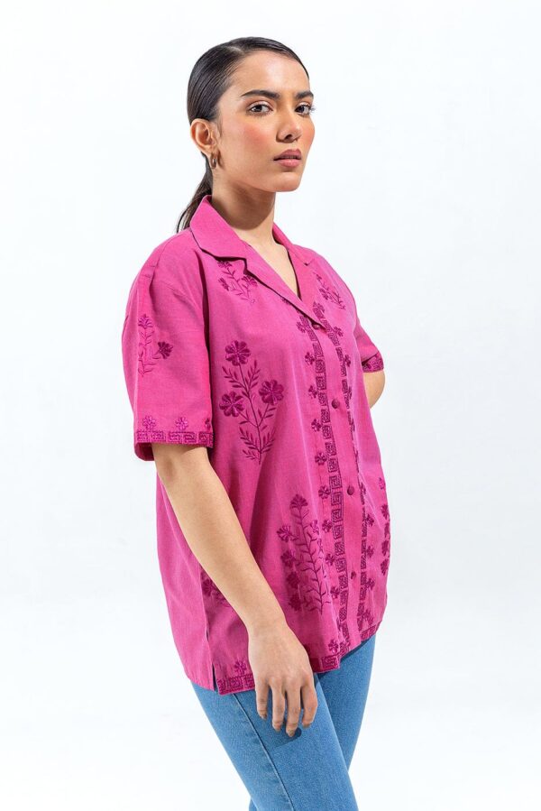 Beechtree Embroidered Chambrey Shirt Pret