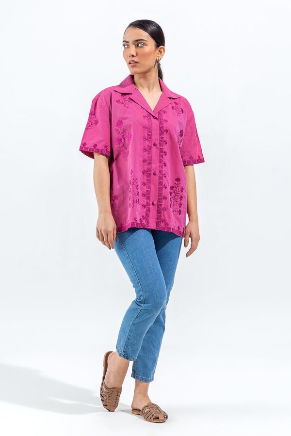 Beechtree Embroidered Chambrey Shirt Pret