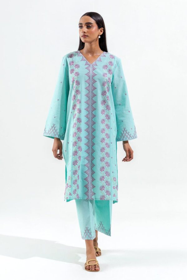 Beechtree 2 Piece Embroidered Chambrey Suit Pret