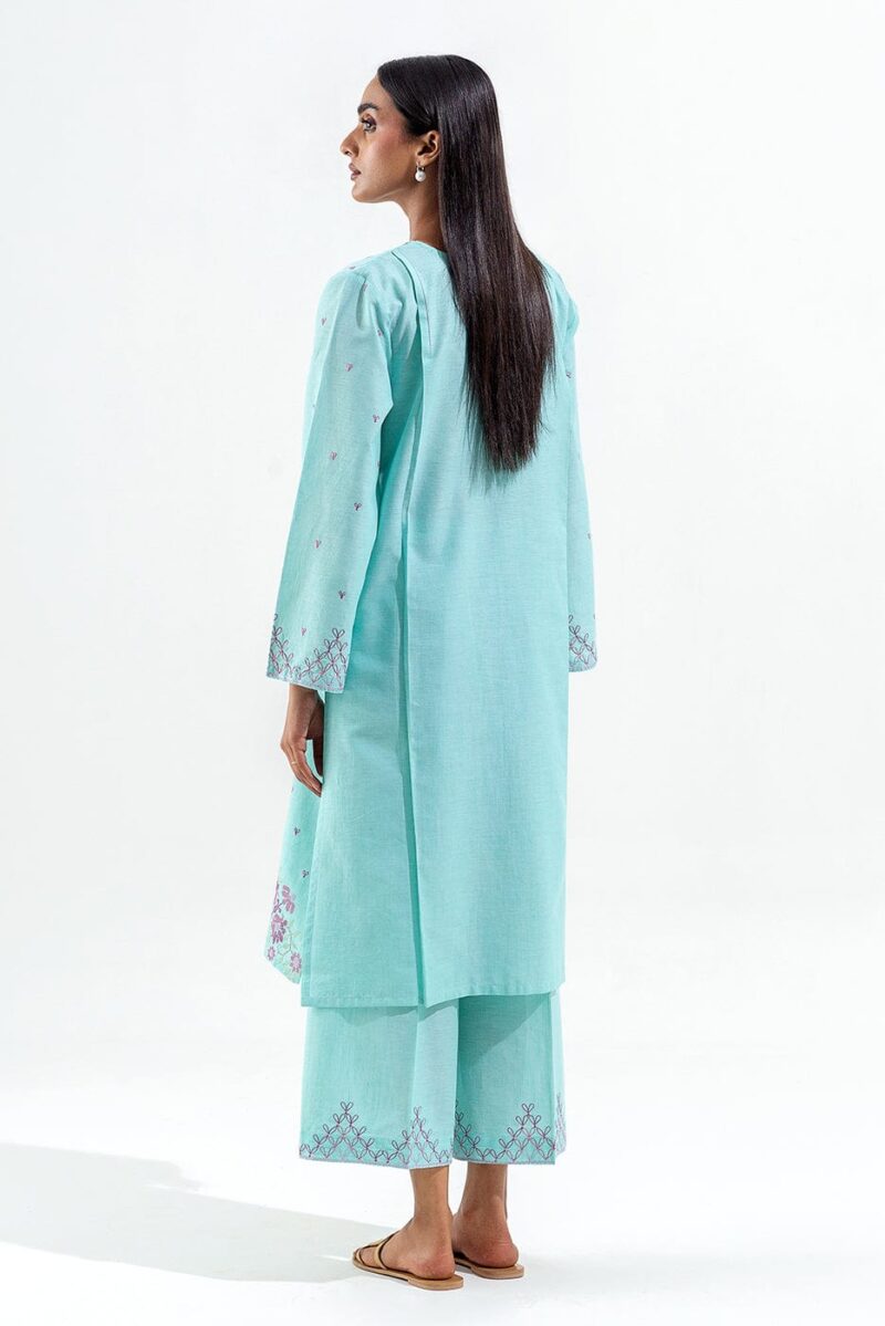 Beechtree 2 Piece Embroidered Chambrey Suit Pret