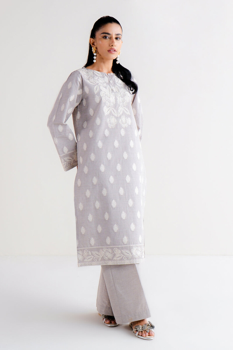 product Beechtree 2 Piece Embroidered Two Tone Jacquard Suit Quartz Glow Unstitched Summer