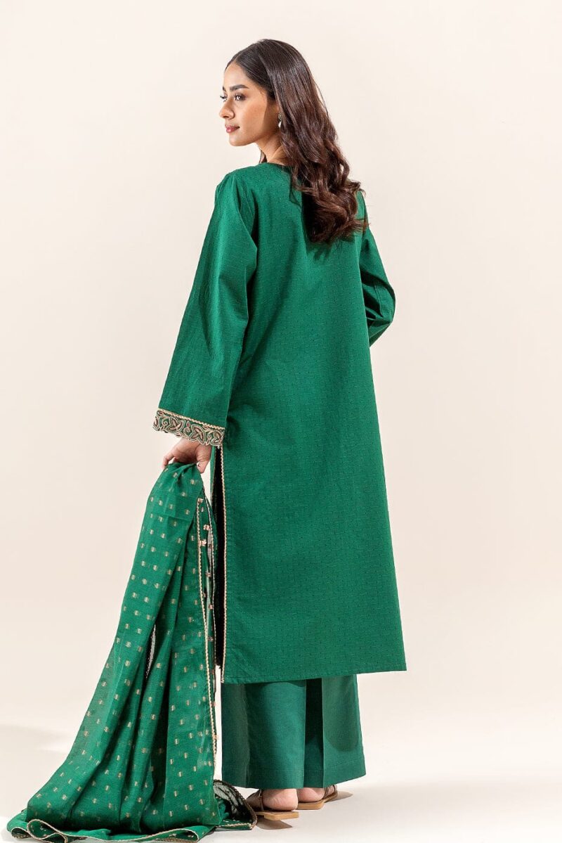 Beechtree 3 Piece Embroidered Jacquard Suit Unstitched Summer