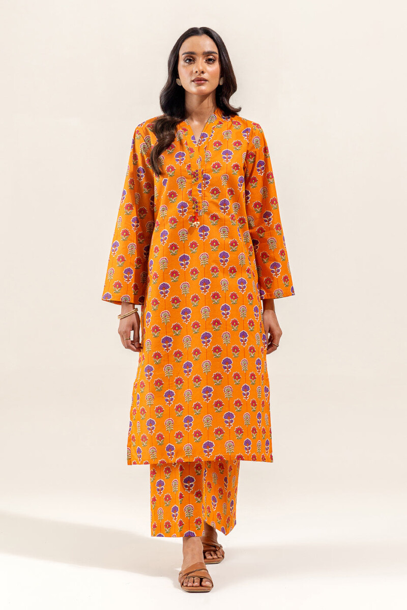 product Beechtree 2 Piece Printed Suit Ocre Bloom Unstitched Summer