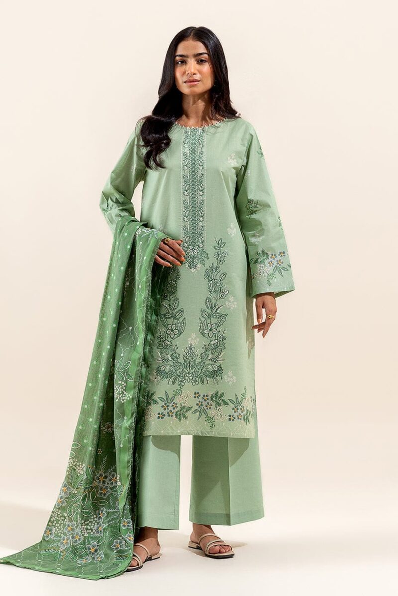 Beechtree 3 Piece Embroidered Lawn Suit Frosty Spruce Unstitched Summer