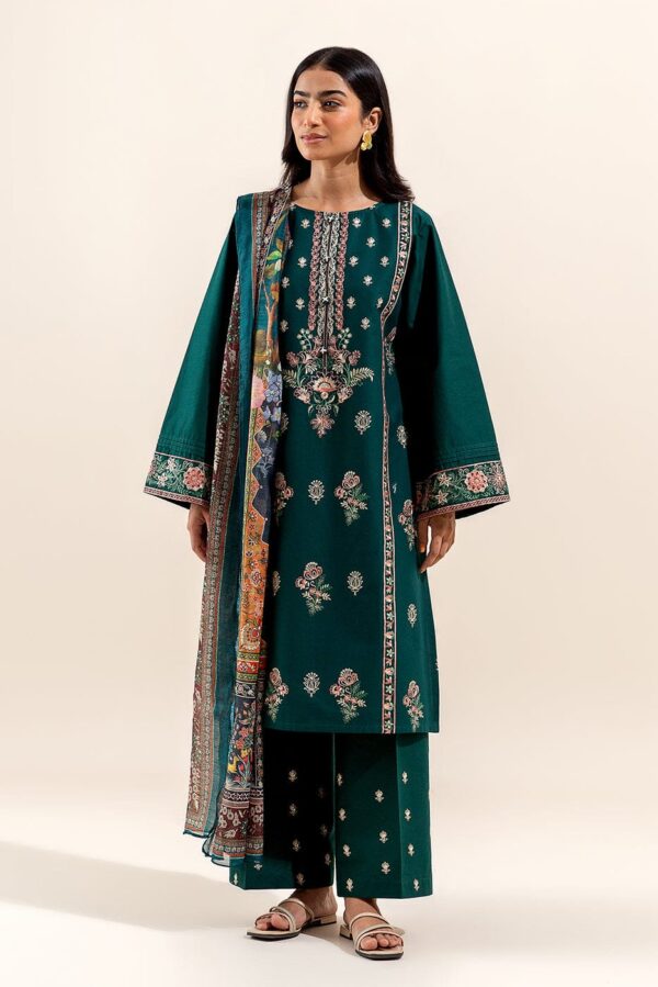 Beechtree 3 Piece Embroidered Lawn Suit Opulent Rust Unstitched Summer