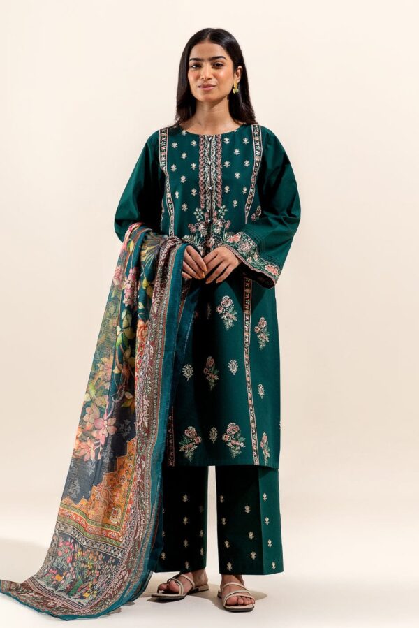 Beechtree 3 Piece Embroidered Lawn Suit Opulent Rust Unstitched Summer