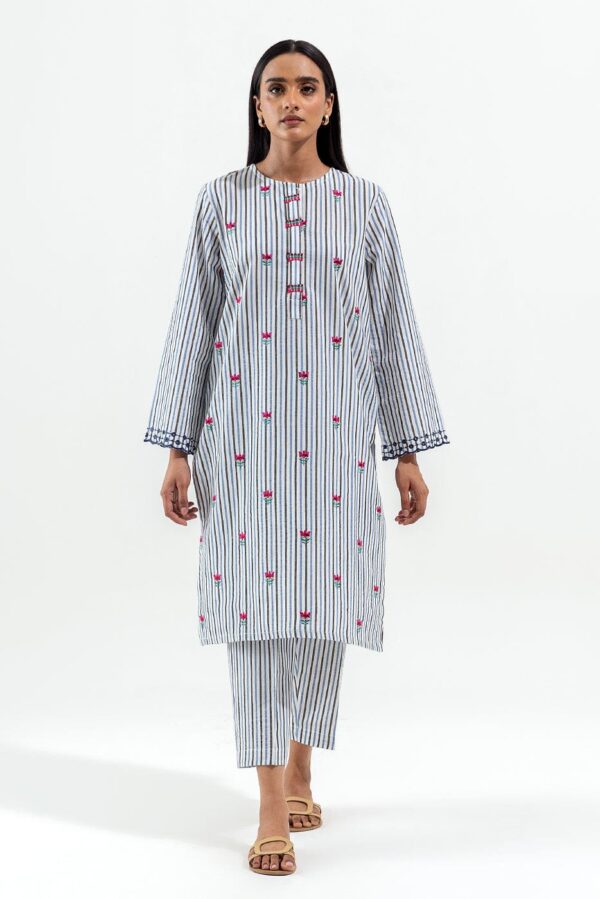 Beechtree 2 Piece Embroidered Yarn Dyed Suit Pret