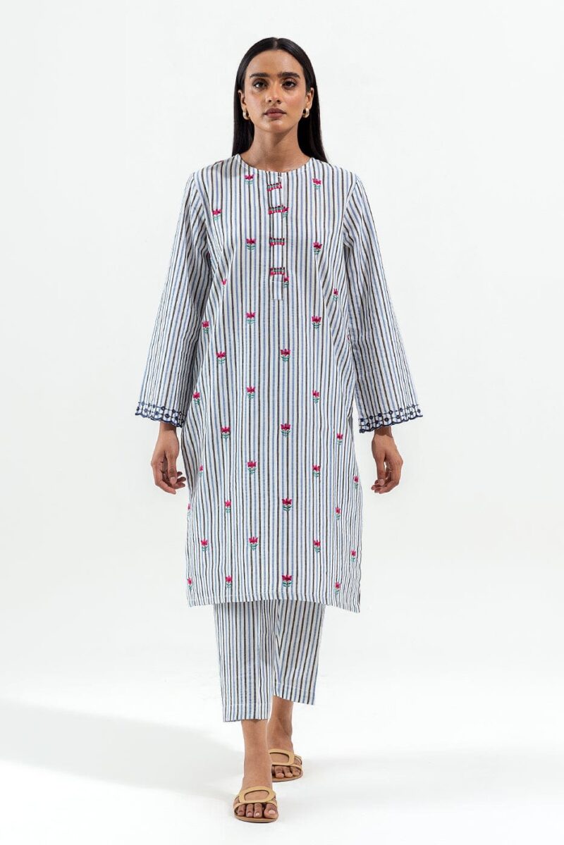 Beechtree 2 Piece Embroidered Yarn Dyed Suit Pret