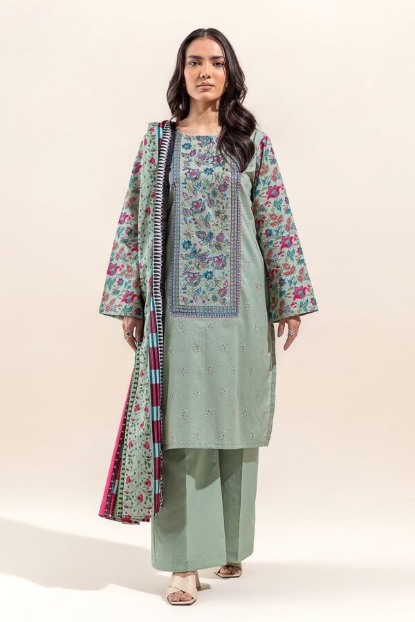 Beechtree 2 Piece Embroidered Lawn Suit Pistachio Orchid Unstitched Summer