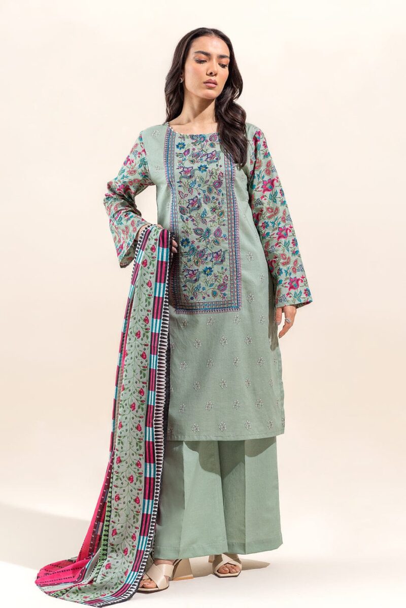 Beechtree 2 Piece Embroidered Lawn Suit Pistachio Orchid Unstitched Summer