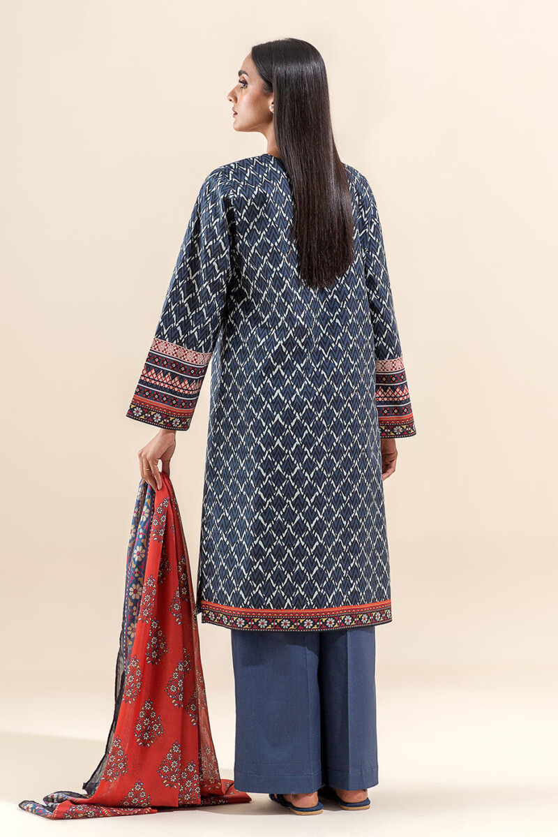 product Beechtree 3 Piece Embroidered Lawn Suit Sapphire Folk Unstitched Summer