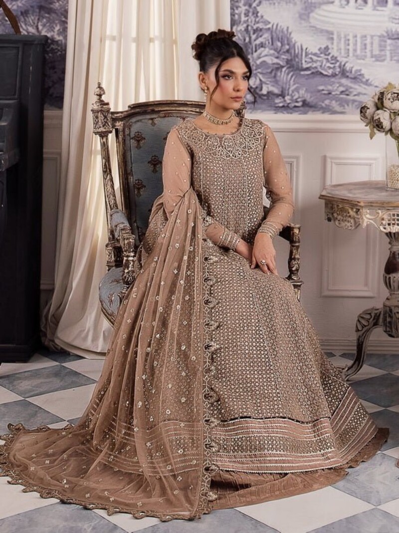 Iznik Chinon Cc-36 Damiyah Embroidered Net 3pc Suit Collection 2024