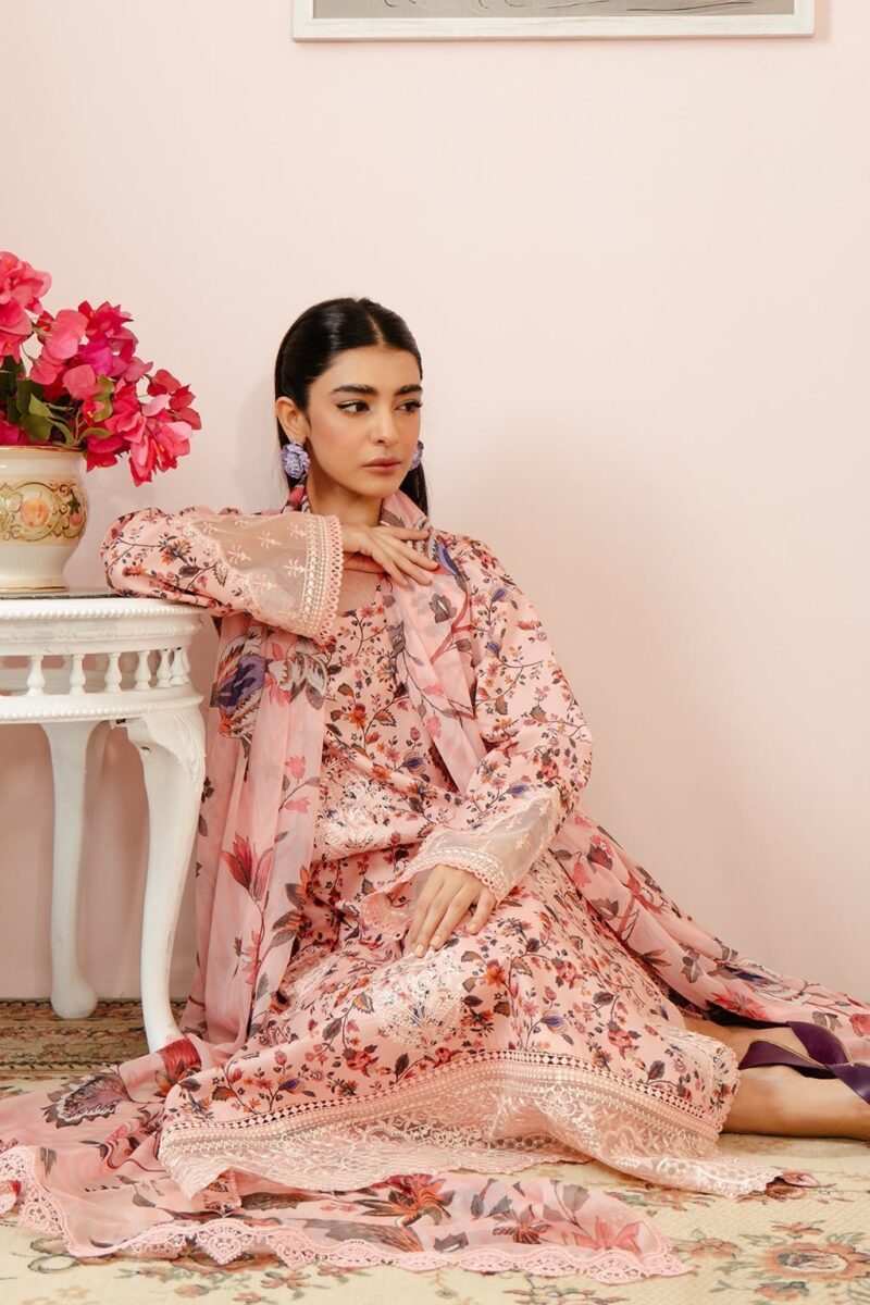 Afrozeh Malina Al-24-V3-02 Calen Embroidered Luxury Lawn 3pc Suit Collection 2024