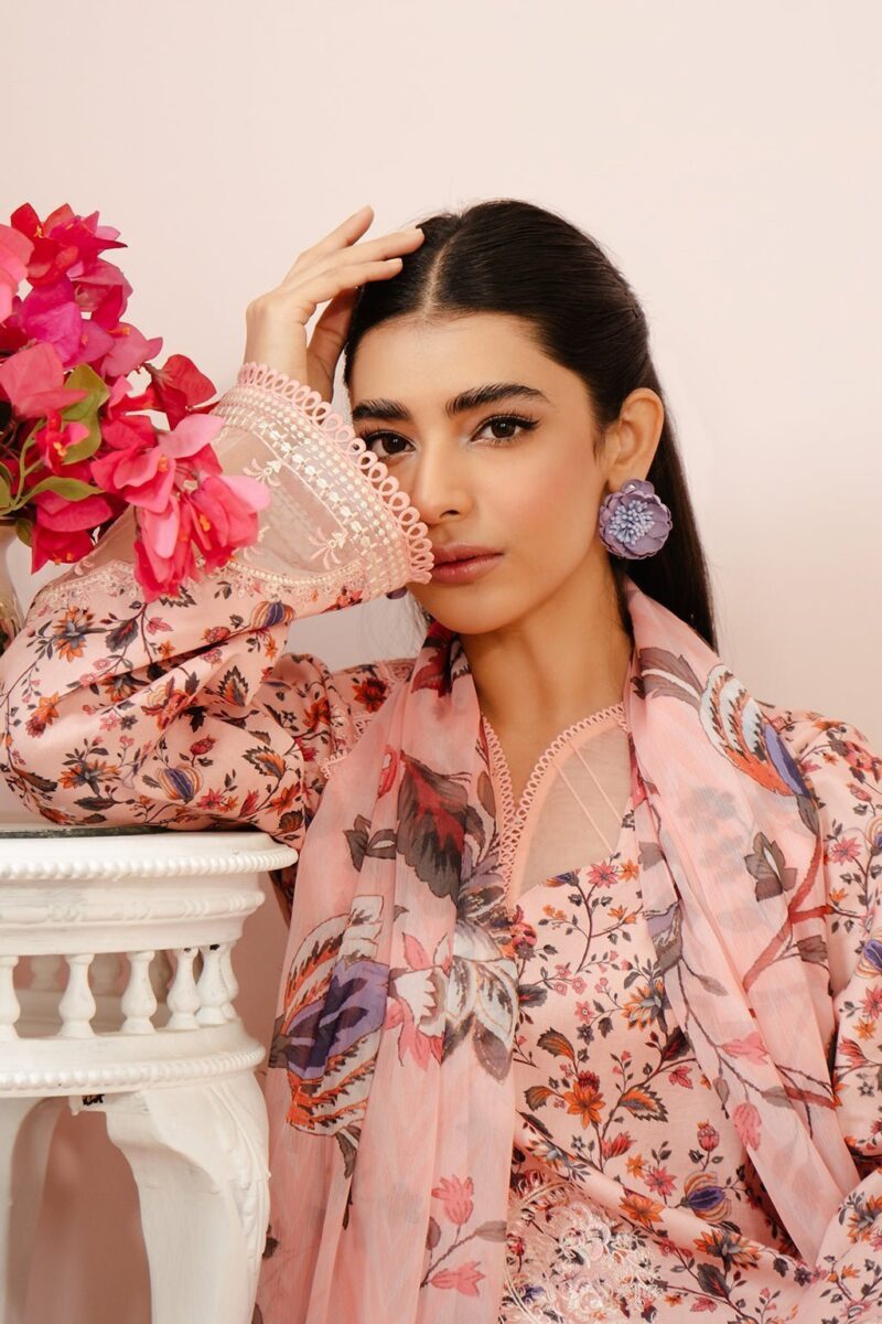 Afrozeh Malina Al-24-V3-02 Calen Embroidered Luxury Lawn 3pc Suit Collection 2024