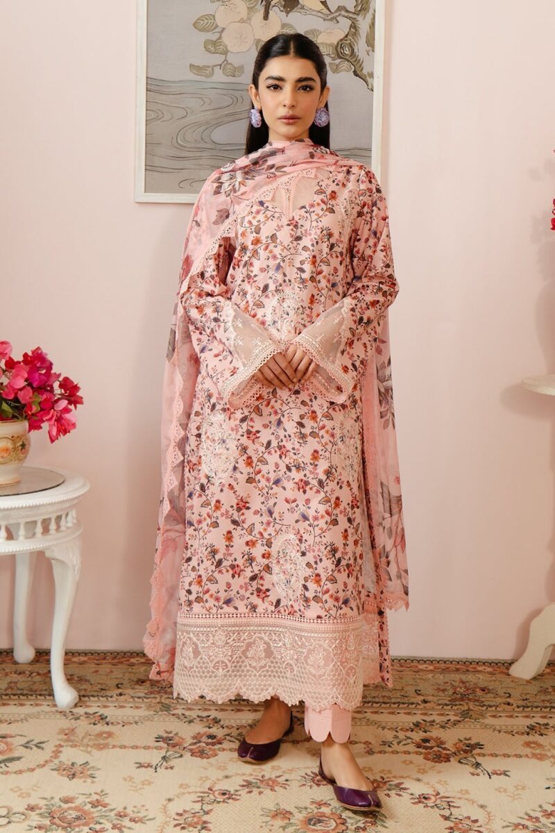 Afrozeh Malina Al-24-V3-02 Calen Embroidered Luxury Lawn 3pc Suit Collection 2024