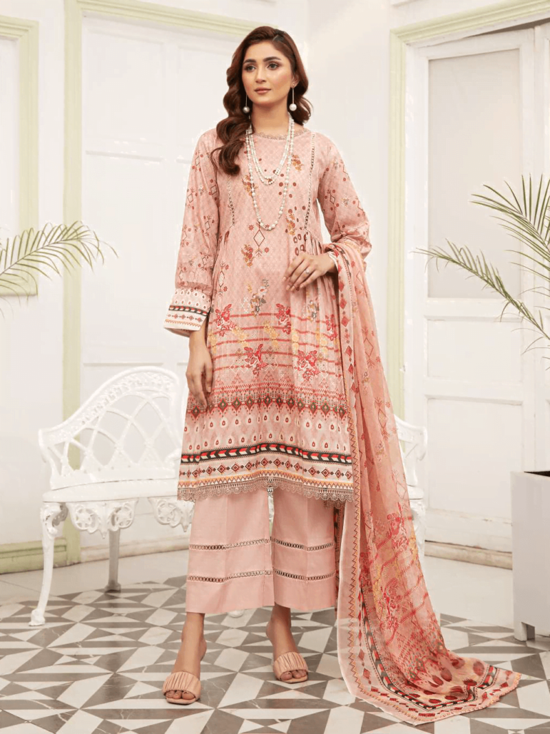 Al-Kareem Fabrics D-01 Printed Lawn 3pc Suit Collection 2024