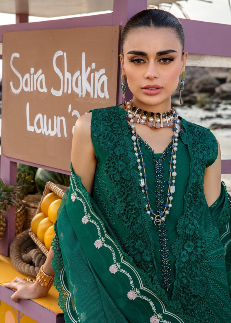 product Saira Shakira D-02a Ulysses - Seaweed Embroidered Lawn 3pc Suit Collection 2024