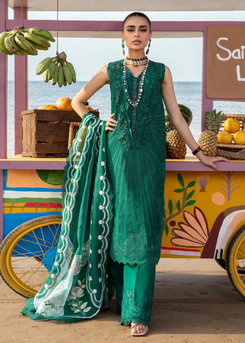 product Saira Shakira D-02a Ulysses - Seaweed Embroidered Lawn 3pc Suit Collection 2024