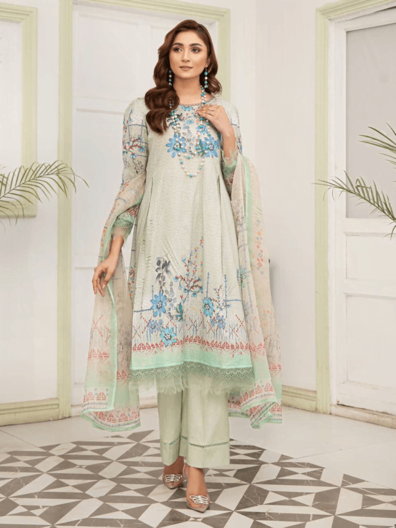 Al-Kareem Fabrics D-02 Printed Lawn 3pc Suit Collection 2024