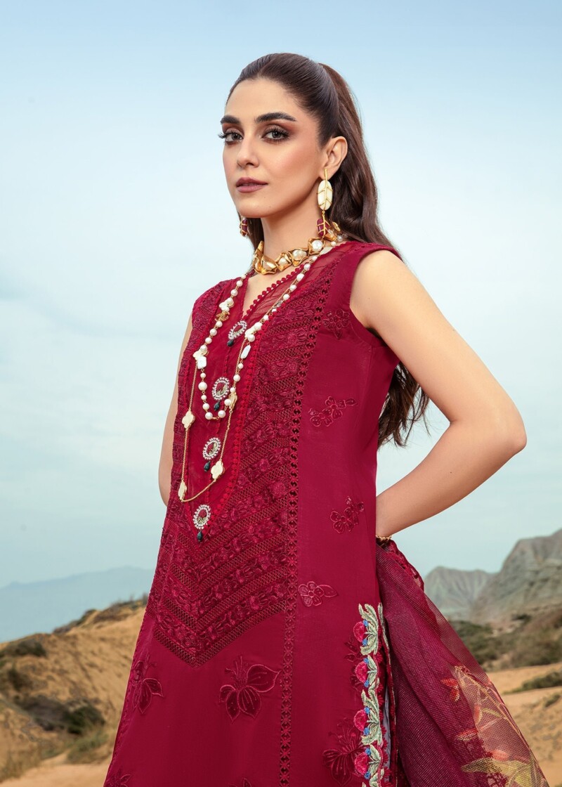 product Saira Shakira D-03a Lillie De Jong - Cherry Embroidered Lawn 3pc Suit Collection 2024