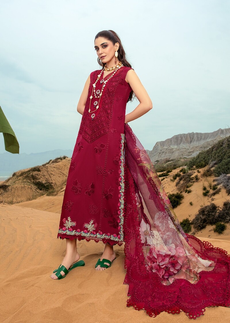 product Saira Shakira D-03a Lillie De Jong - Cherry Embroidered Lawn 3pc Suit Collection 2024