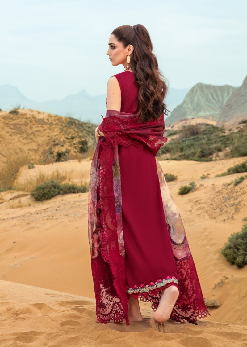 product Saira Shakira D-03a Lillie De Jong - Cherry Embroidered Lawn 3pc Suit Collection 2024