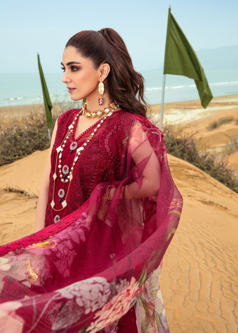 product Saira Shakira D-03a Lillie De Jong - Cherry Embroidered Lawn 3pc Suit Collection 2024