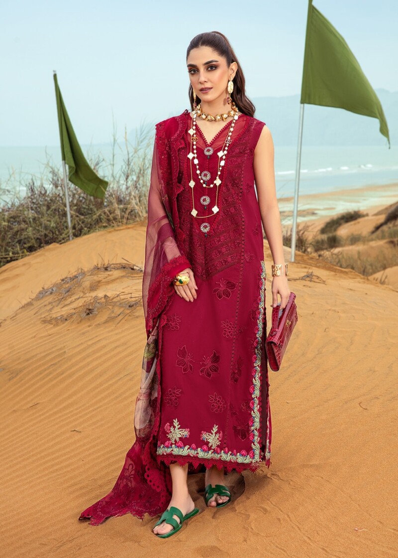 product Saira Shakira D-03a Lillie De Jong - Cherry Embroidered Lawn 3pc Suit Collection 2024